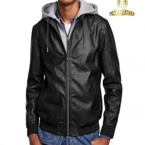 Jaket Kulit Hoodie KH039