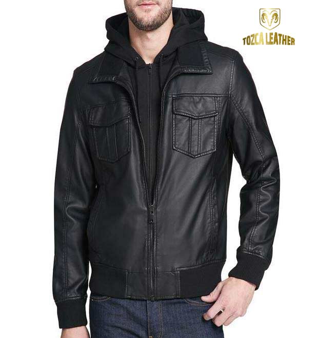 Jaket Kulit Hoodie KH040