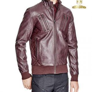 Jaket Kulit Bomber Pria KB069