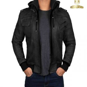 Jaket Kulit Hoodie KH047