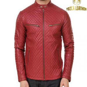 Jaket Kulit Merah Muda Domba Asli KP129