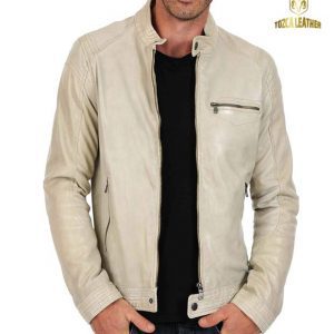 Jaket Putih Tulang Kulit Domba Super KP131