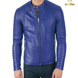 Jaket Slim Fit Biru Muda Domba Super KM117