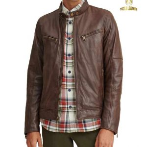 Jaket Cokelat Muda Asli Kulit Domba KP135