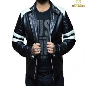 Jaket Kulit Biker Pria Domba Asli KM124