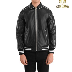 Jaket Kulit Bomber Varsity KB087