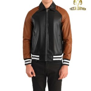 Jaket Bomber Varsity Kulit KB088