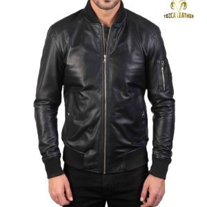 Jaket Bomber Kulit Pria Terbaik KB099