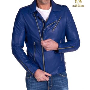 Jaket Kulit Changcuter Biru Muda KR062